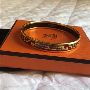 Authentic Gold Hermès Enamel Bangle Bracelet